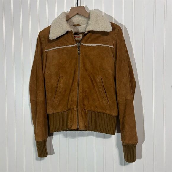 Kiliwatch Goatskin Leather Bomber Jacket Shearling Aviator Flight Coat Brown 4 - Picture 1 of 9
